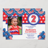 4 juillet 2e Invitation d'anniversaire (Devant / Derrière)