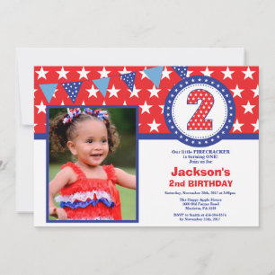 4 juillet 2e Invitation d'anniversaire