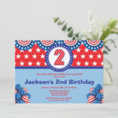 4 juillet 2e Invitation d'anniversaire (Debout devant)