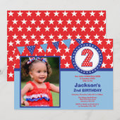 4 juillet 2e Invitation d'anniversaire (Devant / Derrière)
