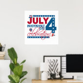 4 JUILLET Affiche de célébration (Bureau à domicile)