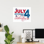 4 JUILLET Affiche de célébration (Bureau à domicile)