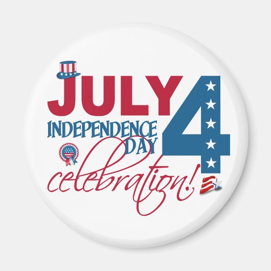 4 JUILLET Aimant de fête (Devant)