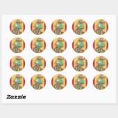 4 juillet AMERICANA FROG STICKER Round, feuille (Feuille)