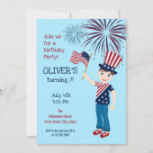 4 juillet Anniversaire Boy Party Invitation (Devant)