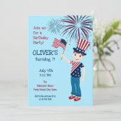 4 juillet Anniversaire Boy Party Invitation (Debout devant)