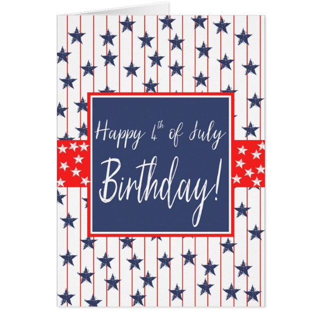 4 juillet Anniversaire Étoiles et rayures (Devant)