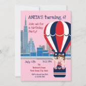 4 juillet Anniversaire Fille Fête Invitation (Devant)
