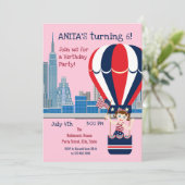 4 juillet Anniversaire Fille Fête Invitation (Debout devant)
