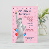 4 juillet Anniversaire Fille Fête Invitation (Debout devant)