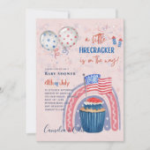 4 juillet BABY SHOWER INVITATION Firecracker Cupca (Devant)