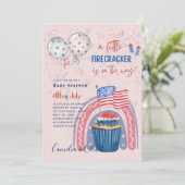 4 juillet BABY SHOWER INVITATION Firecracker Cupca (Debout devant)