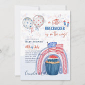 4 juillet BABY SHOWER INVITATION Firecracker Cupca (Devant)