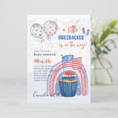 4 juillet BABY SHOWER INVITATION Firecracker Cupca (Debout devant)
