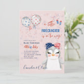4 juillet BABY SHOWER INVITATION Firecracker Pengu (Debout devant)