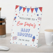 4 juillet Baby shower, panneau central de bienvenu (In SItu)