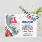 4 juillet Baby shower par courrier Invitation (Debout devant)