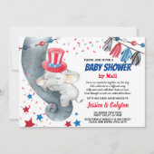 4 juillet Baby shower par courrier Invitation (Devant)