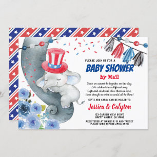 4 juillet Baby shower par invitation postale