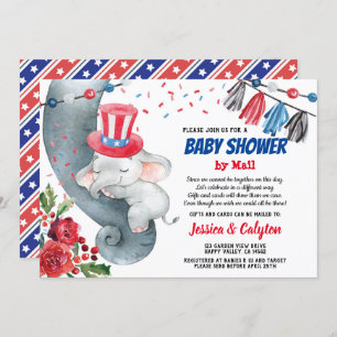 4 juillet Baby shower par invitation postale