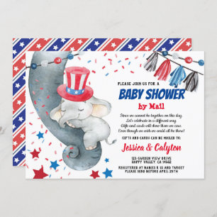 4 juillet Baby shower par invitation postale