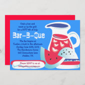 4 juillet Bar-B-Que Invitation à la fête d'été (Devant / Derrière)