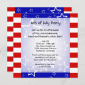 4 juillet Barbecue / Invitation de la fête Rouge B (Devant / Derrière)