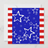 4 juillet Barbecue / Invitation de la fête Rouge B (Dos)