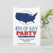 4 juillet Barbeque Party Invitation Amérique Carte (Debout devant)