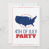 4 juillet Barbeque Party Invitation Amérique Carte (Dos)