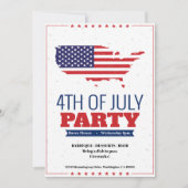 4 juillet Barbeque Party Invitation Amérique Carte (Devant)
