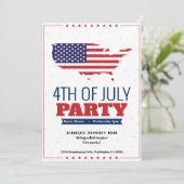 4 juillet Barbeque Party Invitation Amérique Carte (Debout devant)