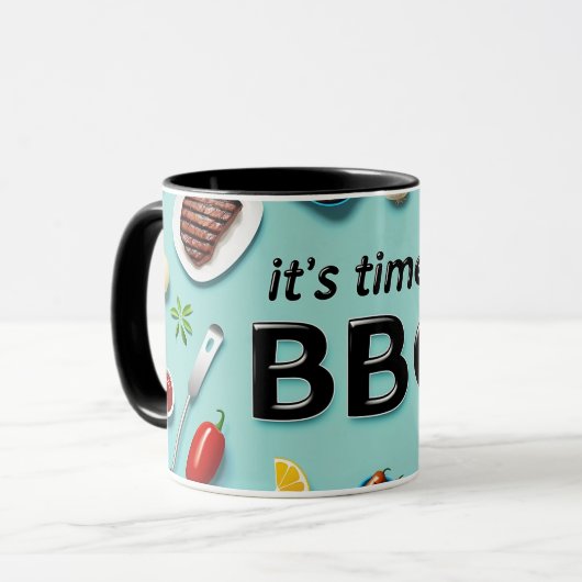 4 juillet BBQ Mug - Chiens Chauds, Feux d'artifice (Devant gauche)