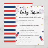 4 juillet Bébé trivia jeu de Baby shower Carte (Devant / Derrière)