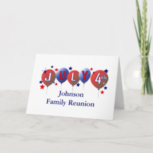 4 juillet Carte de voeux de réunion familiale