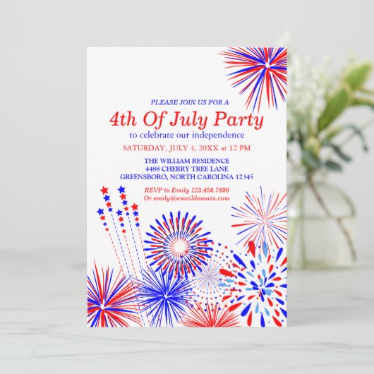4 juillet carte faite sur commande d'invitation de (Debout devant)
