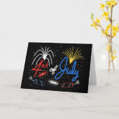 4 juillet carte Fireworks (Fleur jaune)