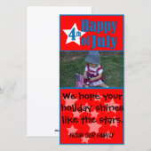 4 juillet carte photo heureux de Jour de la (Devant / Derrière)