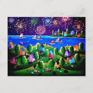 4 juillet Cartes de poste Whimsical Folk Art
