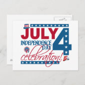 4 JUILLET Célébration carte postale, personnaliser (Devant / Derrière)