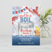 4 juillet Crawfish Seafood Boil Party Invitation (Debout devant)