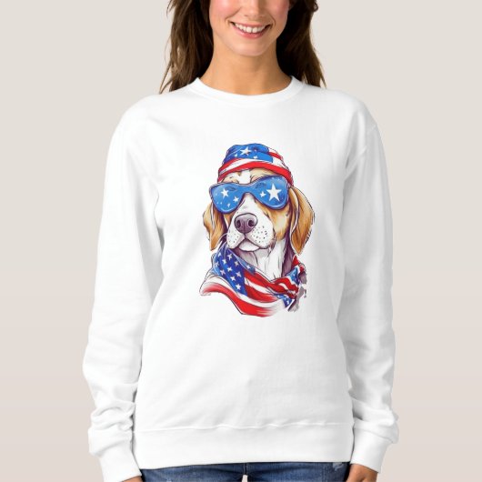 4 juillet Dog Sublimation-66361 Sweat - shirt à ca (Devant)