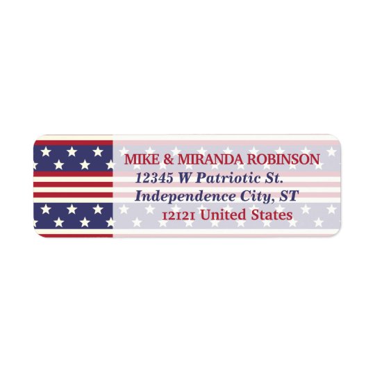 4 juillet drapeau patriotique des Etats-Unis de Étiquette D'adresse Retour