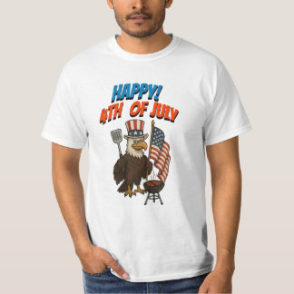 4 juillet Eagle Grill pour le vieux T-shirt de glo