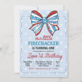 4 juillet ÉDITABLE 1er anniversaire Invitation Pat (Devant)