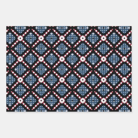 4 juillet ENSEMBLE DE PAPIER À DRAPEAU AMÉRICAIN D (Devant 3)