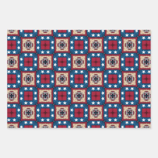 4 juillet ENSEMBLE DE PAPIER À DRAPEAU AMÉRICAIN D (Devant 2)