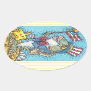 4 juillet ÉTIQUETTES DE POISSON ET DE POISSON ÉTIQ