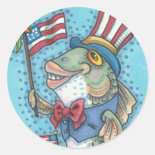 4 juillet ÉTIQUETTES DE POISSON ET DE POISSON ÉTOM