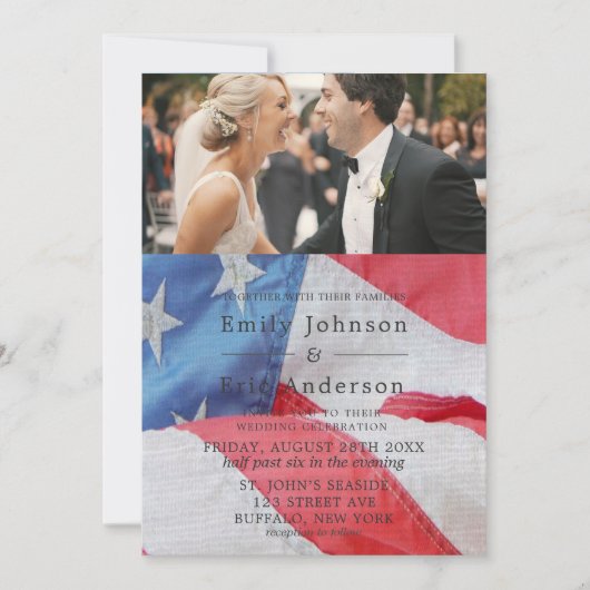 4 juillet Faire-part de mariage photo (Devant)